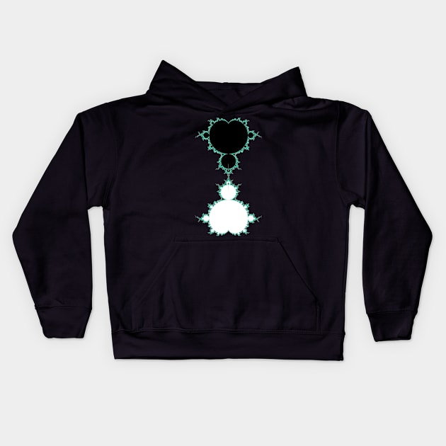 Exquisite Blue Green Mandelbrot - Black Kids Hoodie by rupertrussell